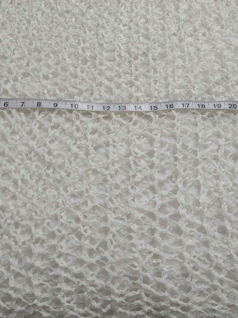 Handmade Knitted Lightweight White Open-Knit Stretchy Wedding Shawl